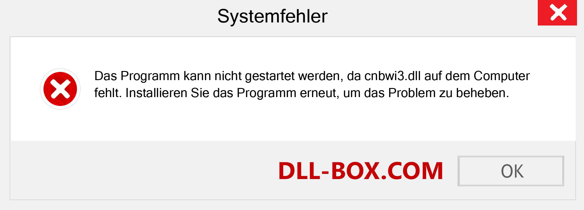 cnbwi3.dll-Datei fehlt?. Download für Windows 7, 8, 10 - Fix cnbwi3 dll Missing Error unter Windows, Fotos, Bildern